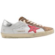 Golden Goose Superstar White Brown Red Silver Sneakers White, Herr