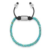 Nialaya Men's Miyuki Beaded Bracelet with Turquoise and Silver Blue, H...