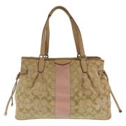 Coach Pre-owned Pre-owned Canvas handvskor Beige, Dam