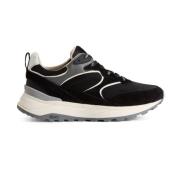 Woolrich Svarta Sneakers med Läder Mocka Black, Herr