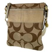 Coach Pre-owned Pre-owned Canvas axelremsvskor Brown, Dam