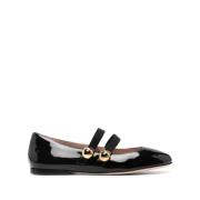 Moschino Svarta Lackläder Slip-On Skor Black, Dam