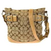 Coach Pre-owned Pre-owned Canvas axelremsvskor Brown, Dam