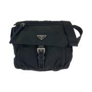 Prada Vintage Pre-owned Canvas crossbodyvskor Black, Dam