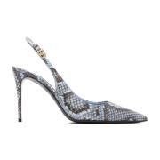 Dolce & Gabbana Ormtryck Slingback Ljusblå Blue, Dam