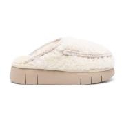 Mou Vita Shearling Mules White, Dam