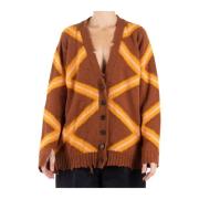 Marni Brun Orange Bomulls Cardigan Multicolor, Dam