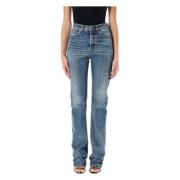 Saint Laurent High Waist Slim Jeans Blue, Dam