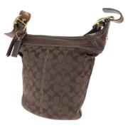 Coach Pre-owned Pre-owned Canvas axelremsvskor Brown, Dam