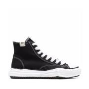 Maison Margiela Svarta Sneakers med Logo Patch Black, Herr