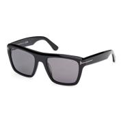 Tom Ford Svart Rök Solglasögon Alberto FT 1077-N Black, Herr