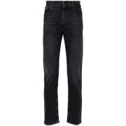 7 For All Mankind Svarta Slim Fit Jeans i Denim Black, Herr