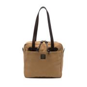 Filson Canvas Läder Axelväska Beige Beige, Dam