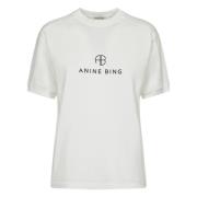 Anine Bing Vit Monogram T-shirt för Kvinnor White, Dam