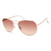 Guess Rosa Metall Solglasögon med Bruna Linser Pink, Dam