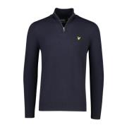 Lyle & Scott Mörkblå Half Zip Tröja Blue, Herr