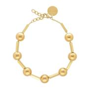 Vanessa Baroni Guld Ball Chain Halsband Yellow, Dam