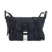 A.p.c. Teknisk Väv Crossbody Väska med Dragkedja Blue, Herr