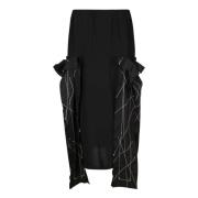 Yohji Yamamoto Broderi Kjol Black, Dam