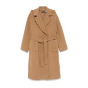 Ralph Lauren Belted Coat Beige, Dam