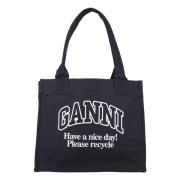 Ganni Enkel Shopper Väska Black, Dam