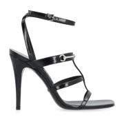 Gucci Svarta Läder Sandaler Elegant Stiletto Black, Dam