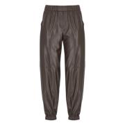 Antonelli Firenze Brun Elastiska Midja Byxor med Fickor Brown, Dam