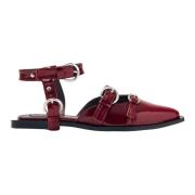 Alohas Thalara Onix Burgundy Läder Ballet Flats Red, Dam