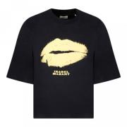 Isabel Marant Svart Ben Bisous Print T-shirt Black, Dam