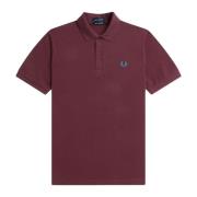 Fred Perry Original enfärgad polo i Oxblood & Ocean Red, Herr