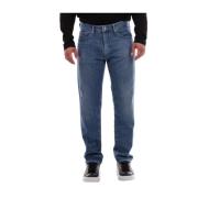 Emporio Armani Blå Jeans 5 Ficka J13 Stil Blue, Herr