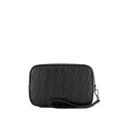 Emporio Armani Svart Beauty Case Logo Allover Black, Herr