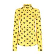 Dolce & Gabbana Gul Silke Logotyp Skjorta Yellow, Dam