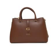 Guess Kuba Big-bag med justerbar rem Brown, Dam