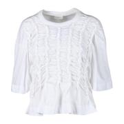 Dries Van Noten Bomull T-shirt White, Dam