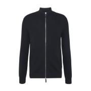 Emporio Armani Blå Zip Cardigan med hög hals Blue, Herr