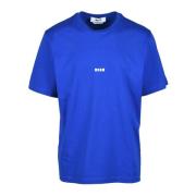 Msgm Bomull T-shirt med unik stil Blue, Herr