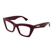 Bottega Veneta Burgundy Glasögonbågar Red, Unisex