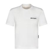 Palm Angels Vit Broderad Tee White, Dam