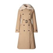 Save The Duck Beige Modernt Kappor Milano Stil Beige, Dam