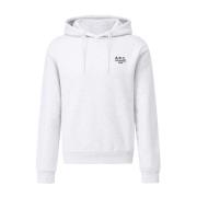 A.p.c. Hoodie med broderad logotyp Gray, Herr