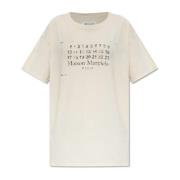 Maison Margiela T-shirt med tryck Beige, Dam