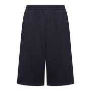 Balenciaga Svarta Bomullsshorts med Vita Logotyper Black, Herr