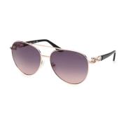 Guess Roséguld solglasögon med svart acetat Yellow, Unisex