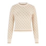 Guess Pärla Ostron Slim Fit Sweatshirt Beige, Dam