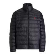 Ralph Lauren Svart quiltad jacka med logotyp Black, Herr