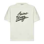 Anine Bing T-shirt med tryck White, Dam