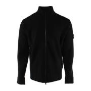 Stone Island Svart Ull Polyester Väst Black, Herr