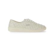 Bottega Veneta Intreccio Motif Läder Sneakers White, Dam