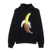 Palm Angels Oversized Bomullshoodie med Logotryck Black, Herr